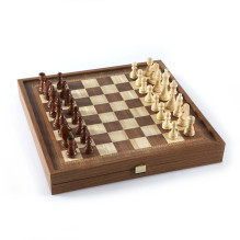 Board Game Set - Manopoulos Classic Style 4in1 Chess Checkers Ludo Snakes L Size