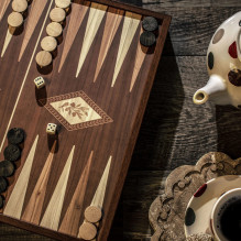 Board Game Set - Manopoulos Classic Style 4in1 Chess Checkers Ludo Snakes L Size