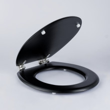 Beldray LA032355BFPEU7 Wooden Toilet Seat, Black