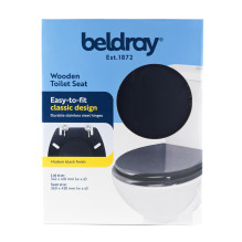 Beldray LA032355BFPEU7 Wooden Toilet Seat, Black