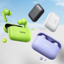 Wireless earphones Realme Buds T200 neon green