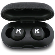 Belaidės ausinės ENC KARL LAGERFELD Saffiano Logo KF003013 juodos