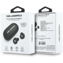 Belaidės ausinės ENC KARL LAGERFELD Saffiano Logo KF003013 juodos