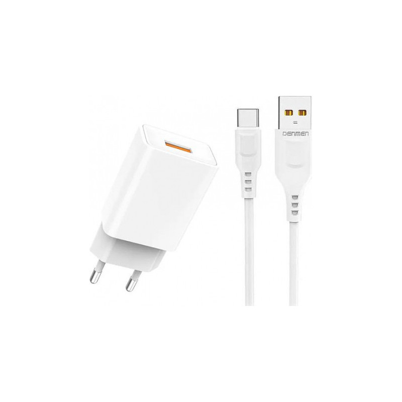 Denmen DC01 2.4A + Cable USB-C White
