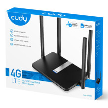 „Cudy LT500“ belaidis maršrutizatorius, dviejų dažnių, greitas eternetas (2,4 GHz / 5 GHz), 4G, juodas „Cudy LT500“ belaidis maršrutizatorius, dviejų dažnių, greitas eternetas (2,4 GHz / 5 GHz), 4G, juodas