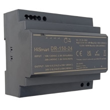 DIN bėgio maitinimo šaltinis - HiSmart 24V 6.25A 150W DIN Bėgio Maitinimo Šaltinis Juodas