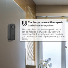 SJCam C100 Mini HD Action Thumb Waterpfoof 30m kamera Magnetinis korpusas Wi-Fi Live Mode Geltona