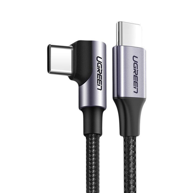 Ugreen Ugreen US255 50125 USB-C (straight) / USB-C (angled) PD QC cable 60W 3A 2m - gray