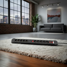 Maclean power strip, 10 outlet extension cord, 2 switches, protection and overload indication, 3680W, MCE10 Maclean power strip, 10 outlet extension cord, 2 switches, protection and overload indication, 3680W, MCE10