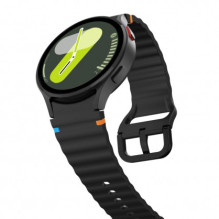 „Tech-Protect Galaxy Watch 4 / 5 / 5 Pro / 6 / 7 / FE“ silikoninis sportinis dirželis, juodas