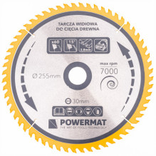 Powermat Carbide saw blade for wood 255x30 60z TDD-255x30x60Z Powermat Carbide saw blade for wood 255x30 60z TDD-255x30x60Z
