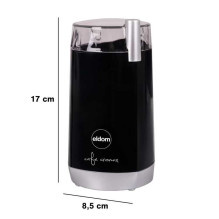Kavos Malūnas - ELDOM MK40 180W, 45g Talpa, Nerūdijančio Plieno Peiliai Juodas