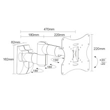 TV Wall Mount Bracket LCD LED Plasma 23-42'' up to 30kg max vesa 200x200 Silver