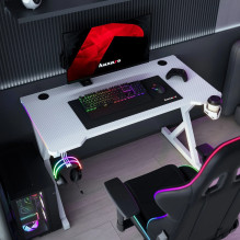 Huzaro Hero 2.3 RGB žaidimų stalas, baltas Huzaro Hero 2.3 RGB žaidimų stalas, baltas