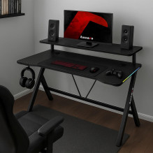 Huzaro Hero 1.9 RGB žaidimų stalas, juodas Huzaro Hero 1.9 RGB žaidimų stalas, juodas