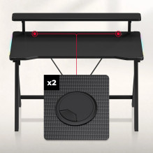 Huzaro Hero 1.9 RGB žaidimų stalas, juodas Huzaro Hero 1.9 RGB žaidimų stalas, juodas