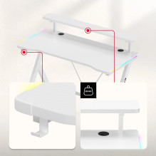 Huzaro Hero 1.9 RGB White Gaming Desk Huzaro Hero 1.9 RGB White Gaming Desk