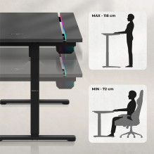 Huzaro Hero 8.7 RGB Electric Gaming Desk - Black Huzaro Hero 8.7 RGB Electric Gaming Desk - Black