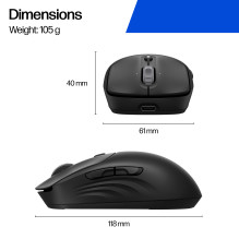 Computer Mouse - HP 705 Wireless, Multifunction, 6000 DPI, Black