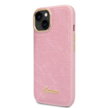 Guess Croco Collection dėklas iPhone 14 - rožinis