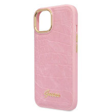 Guess Croco Collection dėklas iPhone 14 - rožinis