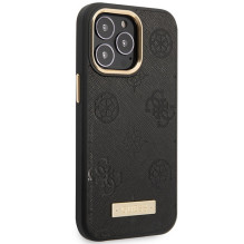 Guess GUHMP14LSAPSTK iPhone 14 Pro 6.1" black / black hardcase Peony Logo Plate MagSafe