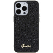 Guess Disco Metal Script dėklas, skirtas iPhone 15 Pro Max - juodas