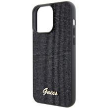 Guess Disco Metal Script dėklas, skirtas iPhone 15 Pro Max - juodas