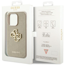Guess Perforated 4G Glitter case for iPhone 15 Pro - gold