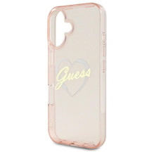 Guess IML Heart iPhone 16 Case - Pink