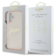 Guess IML Heart iPhone 16 Case - Pink