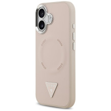 „Guess“ trikampio formos logotipo „MagSafe“ dėklas, skirtas „iPhone 17“ – rožinis
