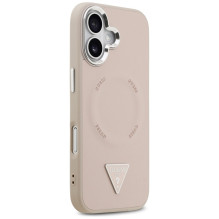 „Guess“ trikampio formos logotipo „MagSafe“ dėklas, skirtas „iPhone 17“ – rožinis