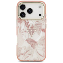 „Guess“ „Jungle Tonal Triangle MagSafe“ dėklas, skirtas „iPhone 17 Pro Max“ – rožinis
