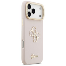 Guess Grained Big 4G &amp; Stand Camera Case for iPhone 17 Pro Max - Pink