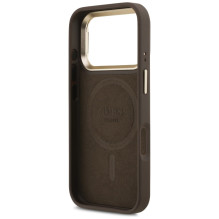 Guess 4G PU Triangle Logo &amp; Stand Camera Magsafe Case for iPhone 17 Pro - Brown