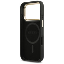 Guess 4G PU Triangle Logo &amp; Stand Camera Magsafe Case for iPhone 17 Pro - Black