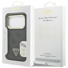 Guess 4G PU Triangle Logo &amp; Stand Camera Magsafe Case for iPhone 17 Pro - Black