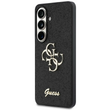 „Guess“ fiksuoto blizgučių dizaino metalinis dėklas „Samsung Galaxy S26“ – juodas