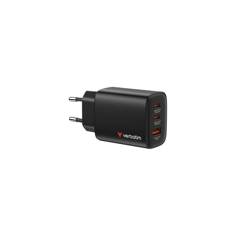 Charger Verbatim Essentials GaN Wall Charger 65W 3 Port Black