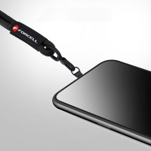 FORCELL F-DESIGN R10X40 wrist phone lanyard with adjustable length (max 20cm in the loop) black FORCELL F-DESIGN R10X40 wrist phone lanyard with adjustable length (max 20cm in the loop) black