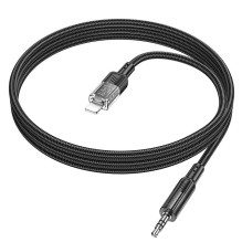 Kabelis AUX Jack 3,5 mm - Lightning Hoco 1,2 m UPA27 juodas