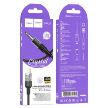 Kabelis AUX Jack 3,5 mm - Lightning Hoco 1,2 m UPA27 juodas