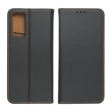 Atverčiamas dėklas, skirtas „Samsung S25 EDGE Smart Pro Book“, odinis, juodos spalvos.