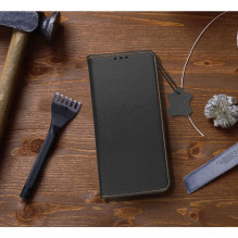 Atverčiamas dėklas, skirtas „Samsung S25 EDGE Smart Pro Book“, odinis, juodos spalvos.