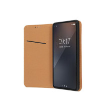 Atverčiamas dėklas, skirtas „Samsung S26 ULTRA Smart Pro Book“, odinis, rudos spalvos.