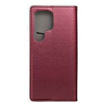 Atverčiamas dėklas, skirtas Samsung S25 ULTRA Smart Magneto, bordo spalvos