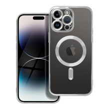 „iPhone 14 PRO MAX“ dėklas, suderinamas su „MagSafe“ ir sidabro spalvos, skirtas „Electro Mag Cover“. „iPhone 14 PRO MAX“ dėklas, suderinamas su „MagSafe“ ir sidabro spalvos, skirtas „Electro Mag Cover“.
