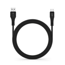 USB A į USB C laidas Forcell F-Energy QC4.0 3A 66W silikoninis 1 m C342 juodas