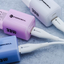 Cable USB C to USB C Forcell F-Energy QC4.0 PD 3A 60W Silicone 1 m C344 white